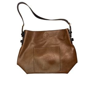 Brown faux leather purse